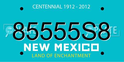 85555S8 New Mexico License Plate