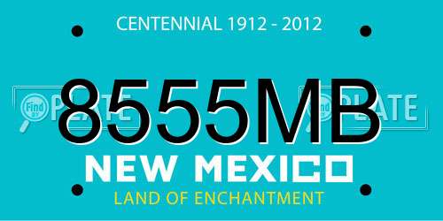 8555MB New Mexico License Plate