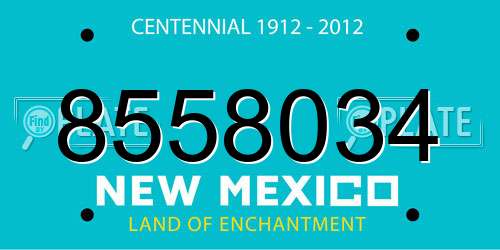 8558034 New Mexico License Plate