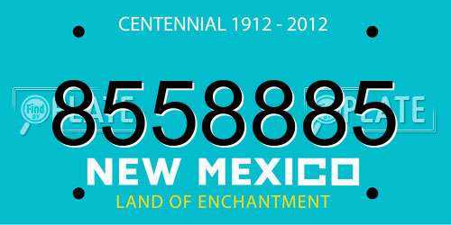 8558885 New Mexico License Plate