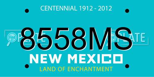 8558MS New Mexico License Plate