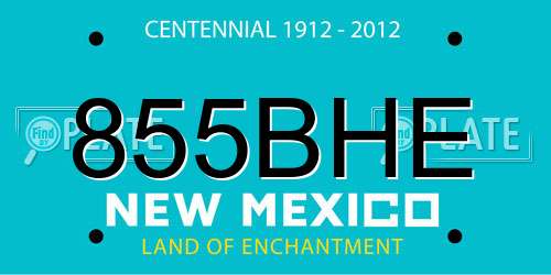 855BHE New Mexico License Plate