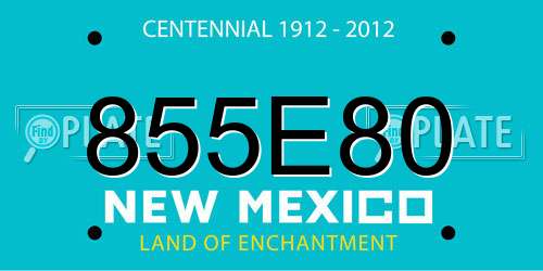 855E80 New Mexico License Plate