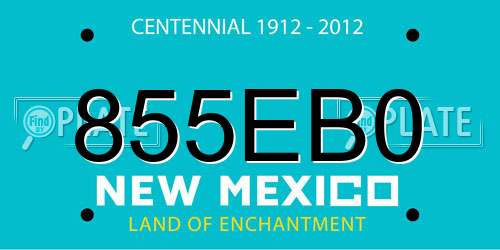 855EB0 New Mexico License Plate