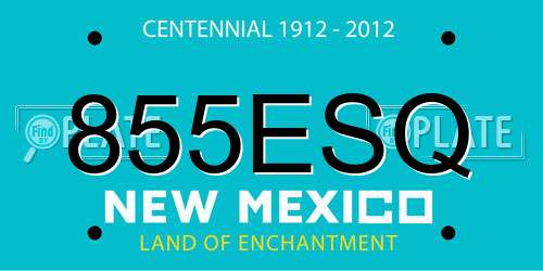 855ESQ New Mexico License Plate