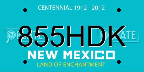 855HDK New Mexico License Plate