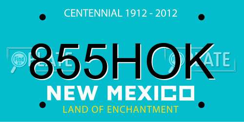 855HOK New Mexico License Plate