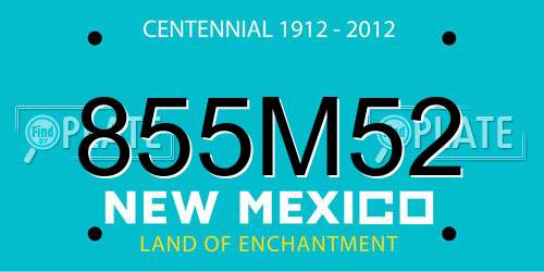 855M52 New Mexico License Plate