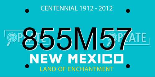855M57 New Mexico License Plate