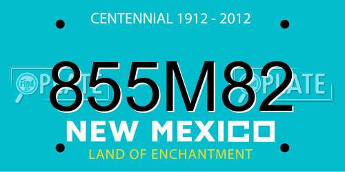 855M82 New Mexico License Plate