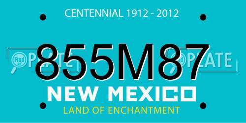 855M87 New Mexico License Plate