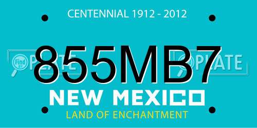855MB7 New Mexico License Plate
