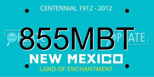 855MBT New Mexico License Plate
