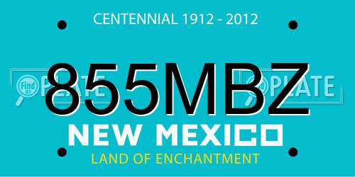 855MBZ New Mexico License Plate