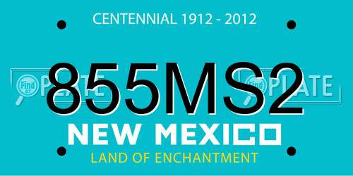 855MS2 New Mexico License Plate