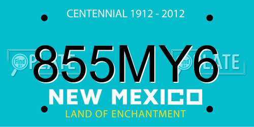 855MY6 New Mexico License Plate