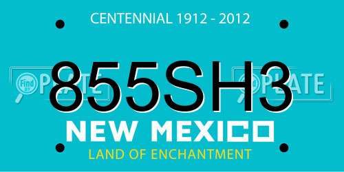 855SH3 New Mexico License Plate