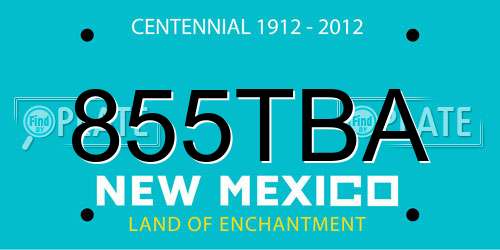 855TBA New Mexico License Plate
