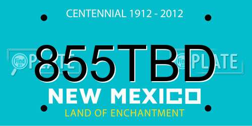 855TBD New Mexico License Plate