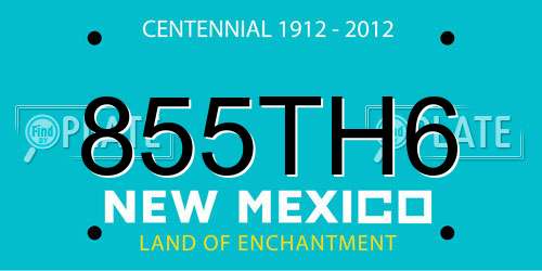 855TH6 New Mexico License Plate