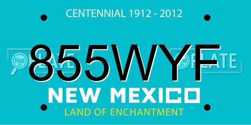 855WYF New Mexico License Plate