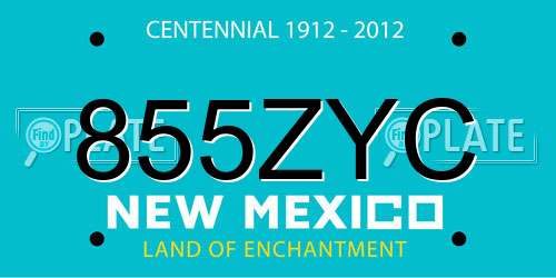 855ZYC New Mexico License Plate