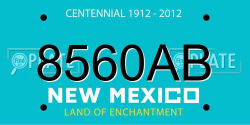 8560AB New Mexico License Plate