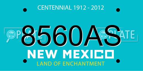 8560AS New Mexico License Plate