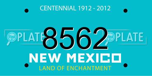 8562 New Mexico License Plate