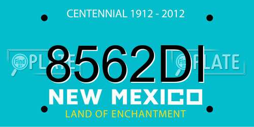 8562DI New Mexico License Plate