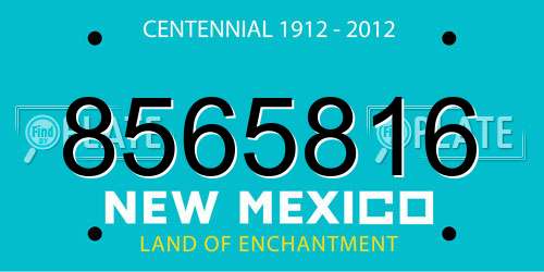 8565816 New Mexico License Plate