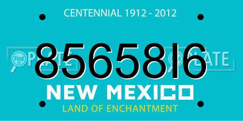 85658I6 New Mexico License Plate