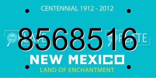 8568516 New Mexico License Plate