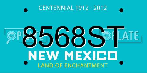 8568ST New Mexico License Plate