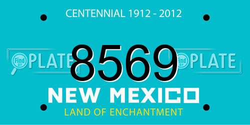 8569 New Mexico License Plate