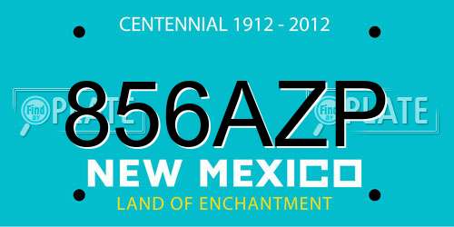 856AZP New Mexico License Plate