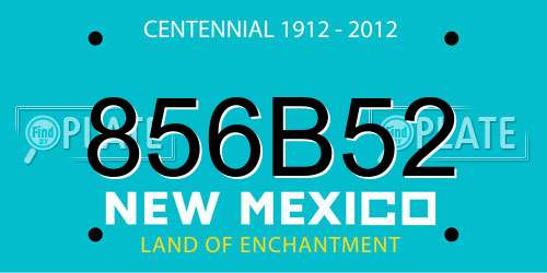 856B52 New Mexico License Plate