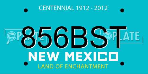 856BST New Mexico License Plate