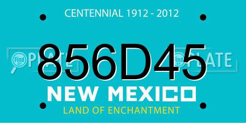 856D45 New Mexico License Plate