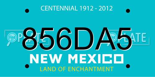 856DA5 New Mexico License Plate