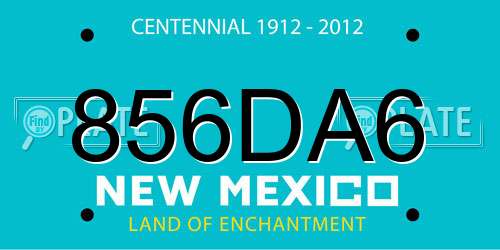 856DA6 New Mexico License Plate