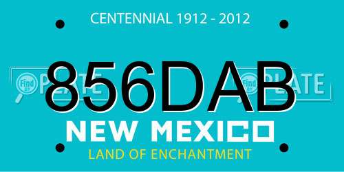 856DAB New Mexico License Plate