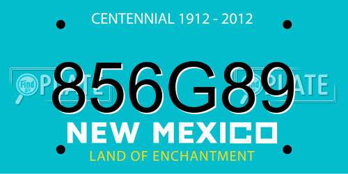 856G89 New Mexico License Plate
