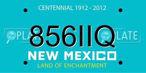 856IIQ New Mexico License Plate