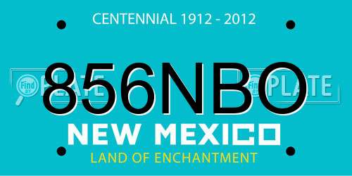 856NBO New Mexico License Plate