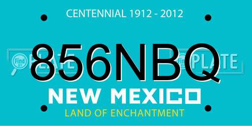 856NBQ New Mexico License Plate