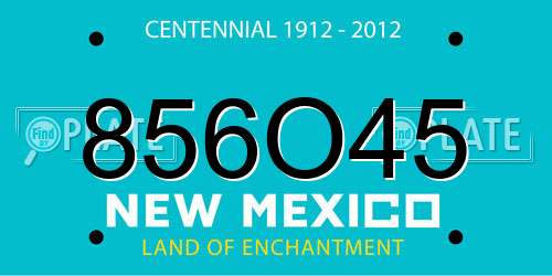 856O45 New Mexico License Plate