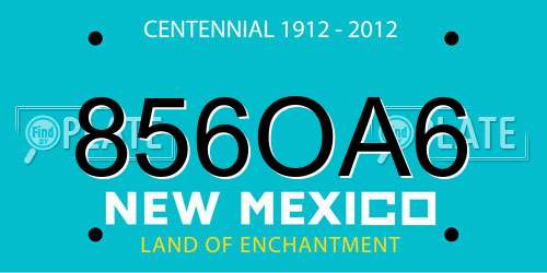 856OA6 New Mexico License Plate