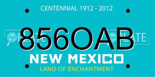 856OAB New Mexico License Plate