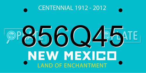 856Q45 New Mexico License Plate